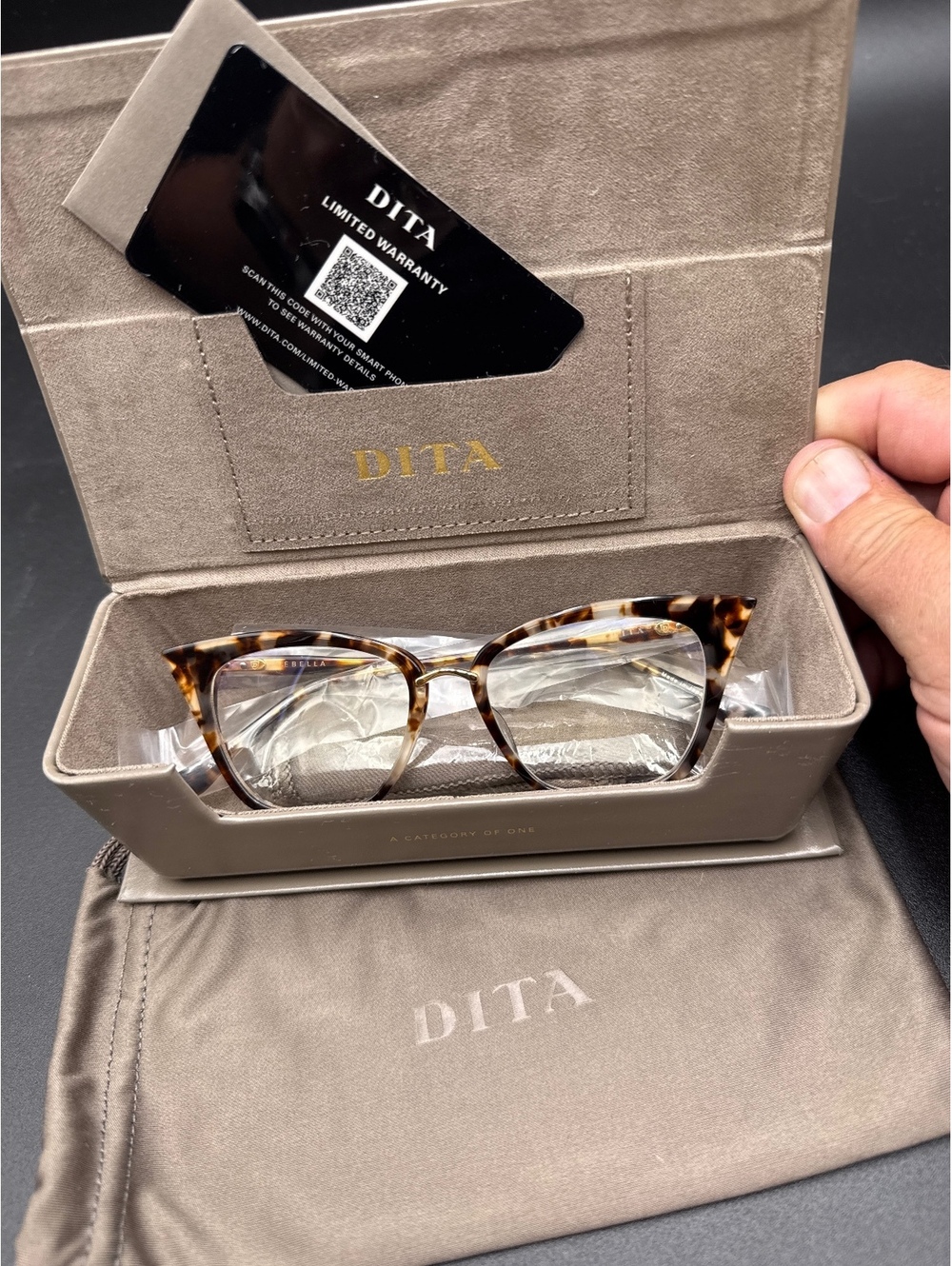 DITA Eyeglasses Model Rebella in Tortoise Color with Case